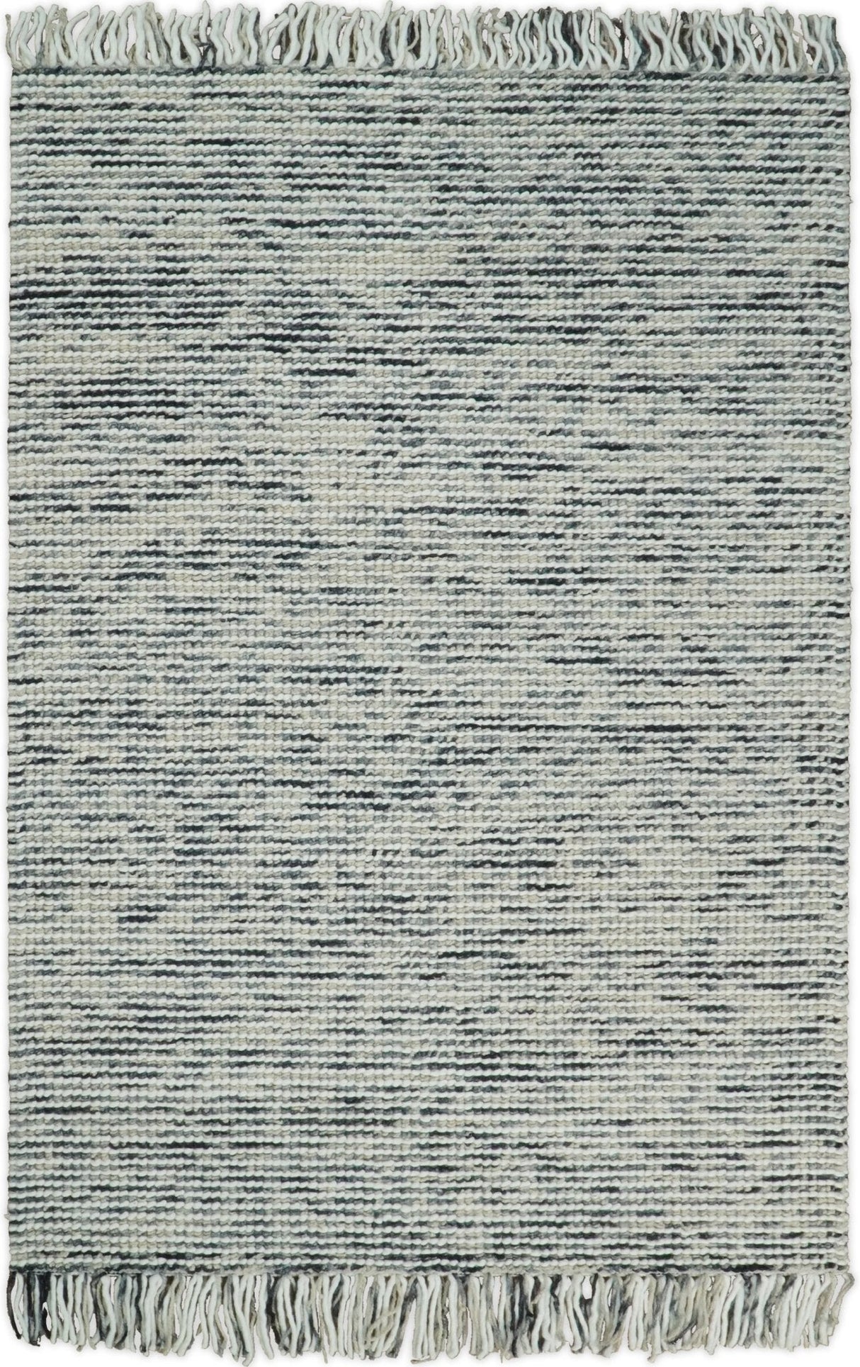 Hand Made Beige and Charcoal Wool Area Rug