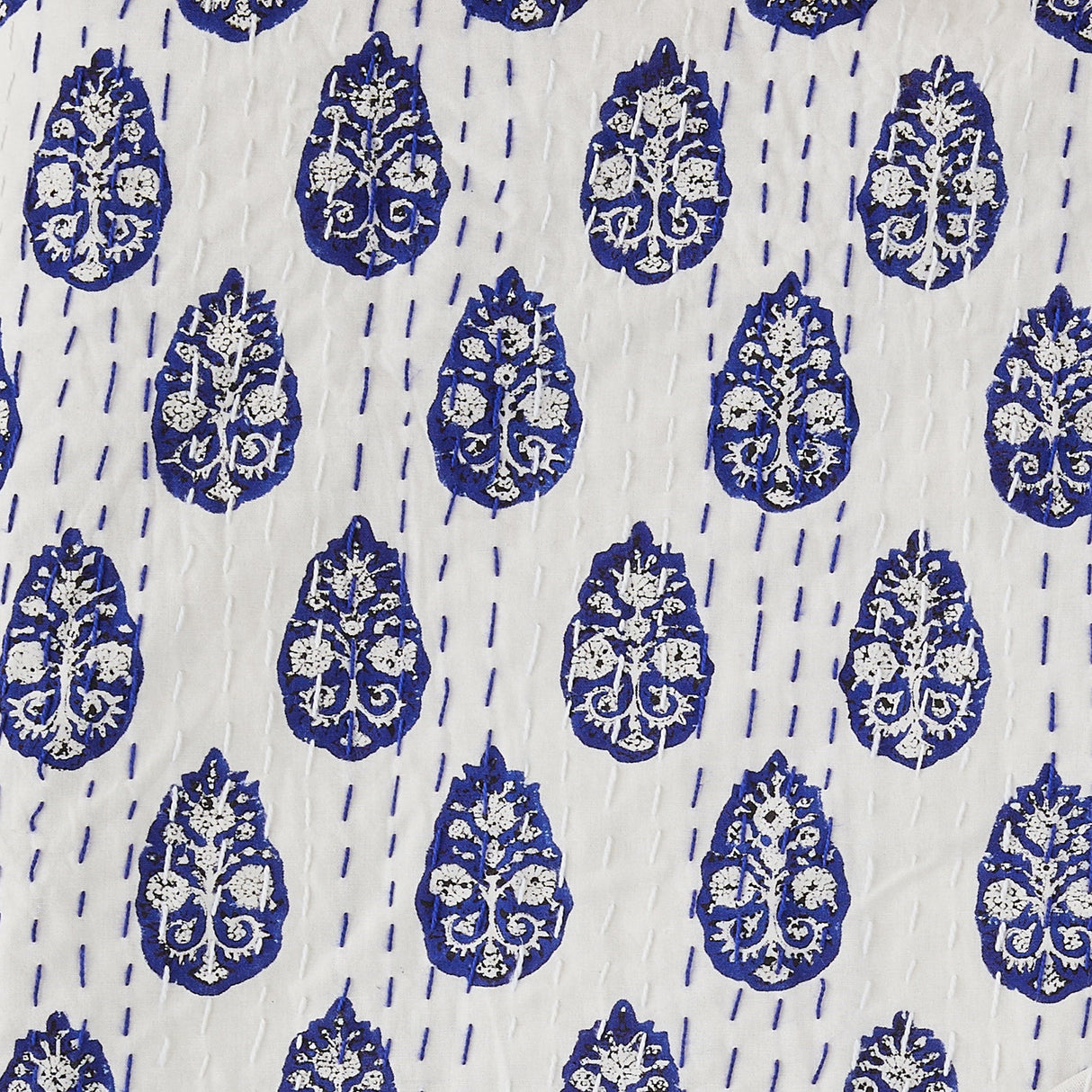 Hand Stitched Block Print Kantha Coverlets-Coverlet-Parc Decor