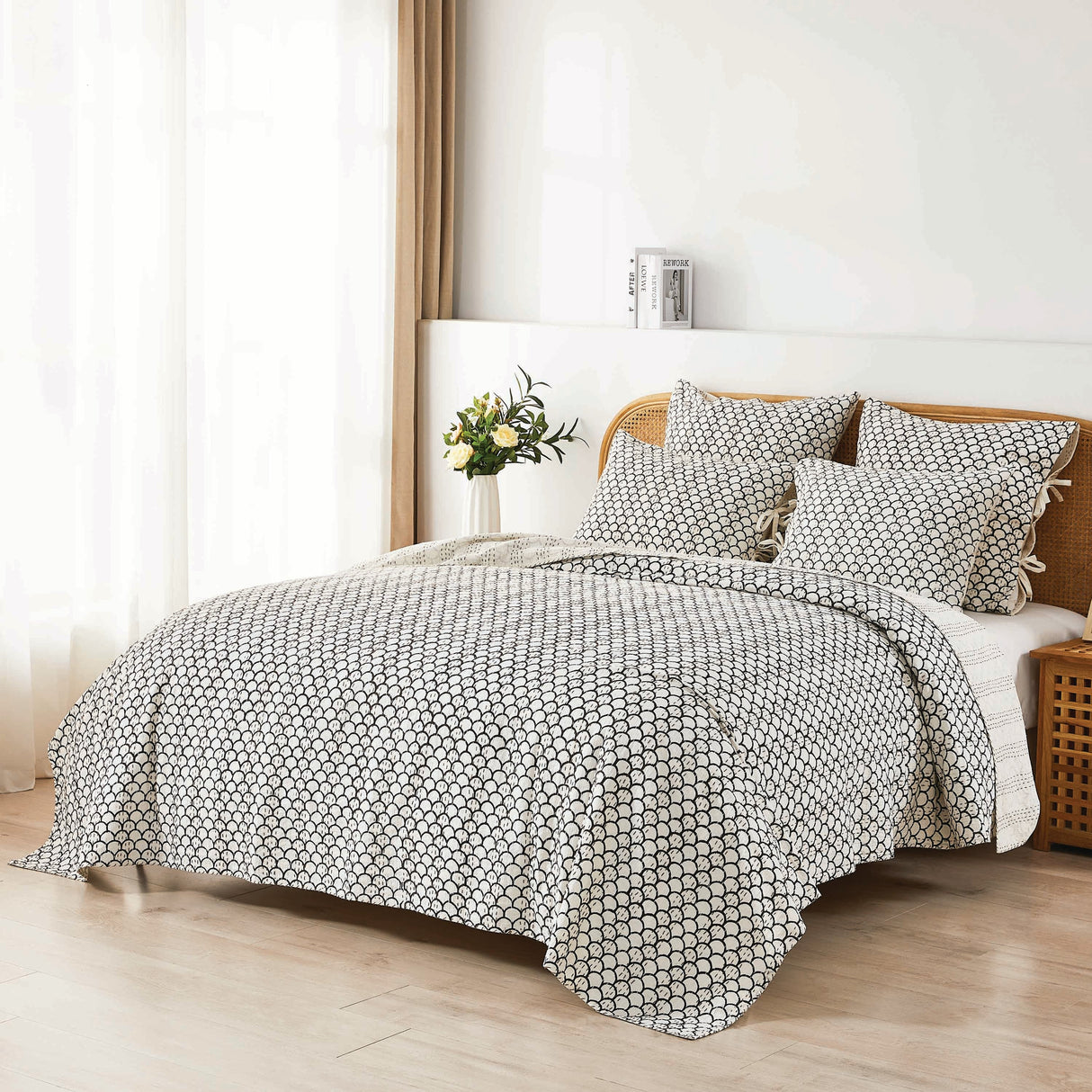 Hand Stitched Block Print Kantha Coverlets-Coverlet-Parc Decor