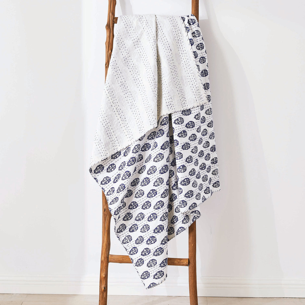 Hand Stitched Block Print Kantha Throws-Throw-Parc Decor