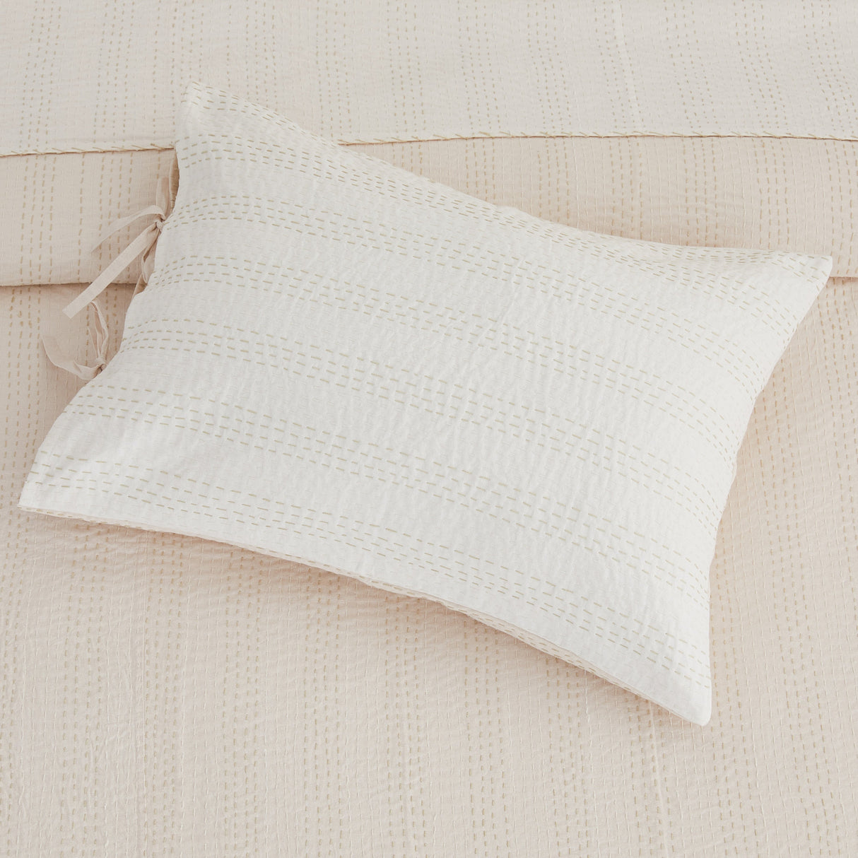 Hand Stitched Reversible Kantha Pillow Sham Pairs