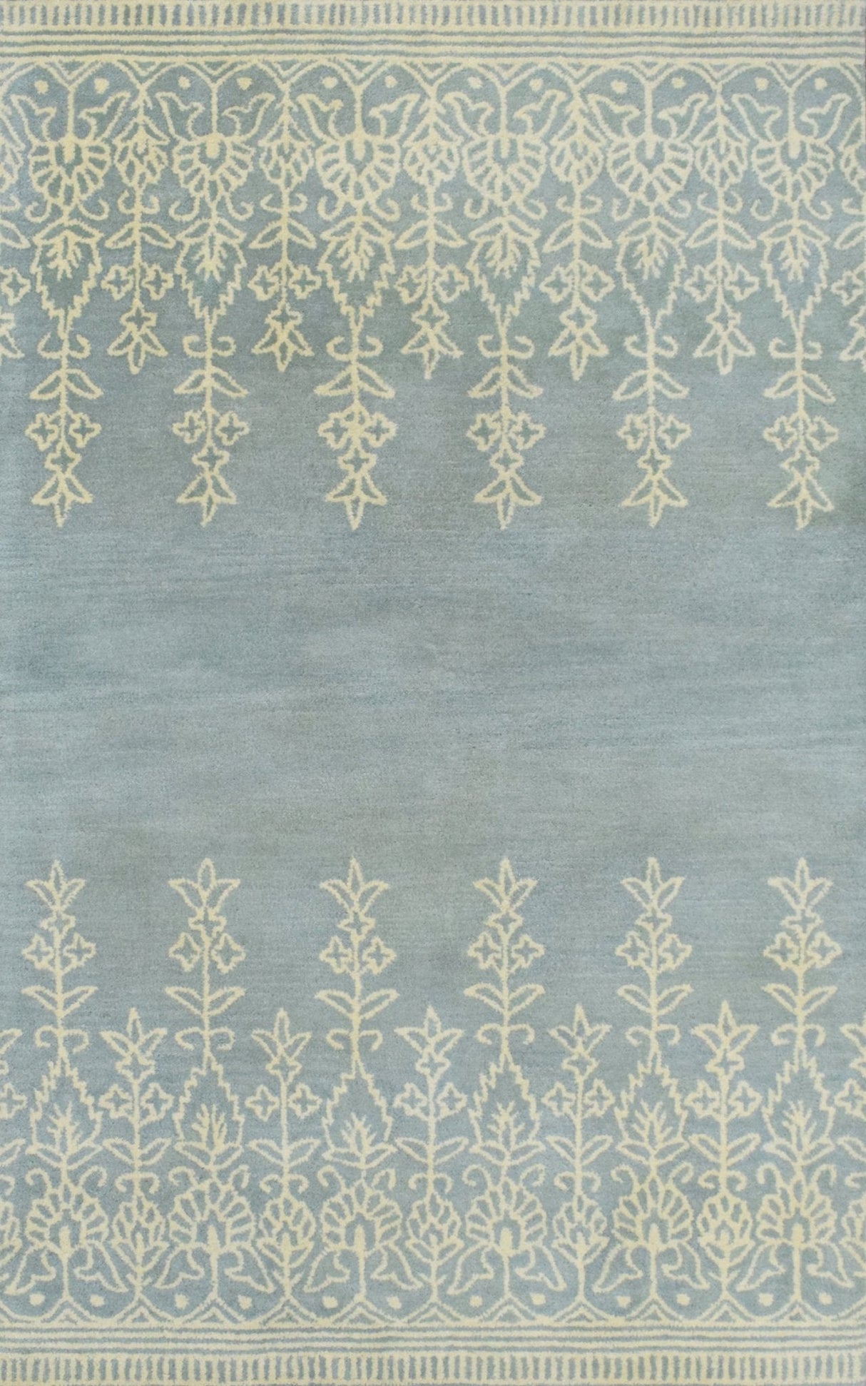 Hand Tufted 5x8 Gray And Beige Modern Style Wool Area Rug
