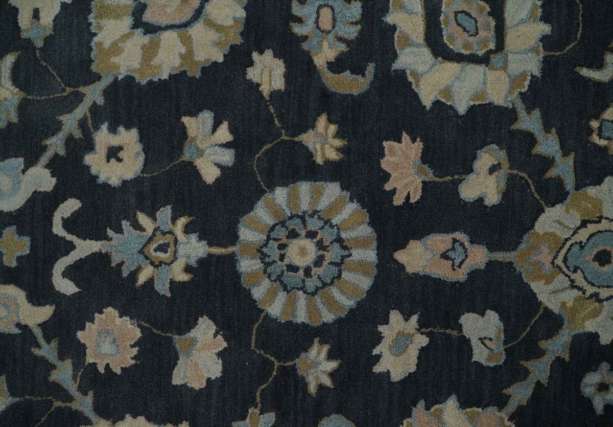 Hand Tufted Black and Silver Modern Turkish Oushak Multi size wool Area Rug, Kids, Living Room and Bedroom Rug