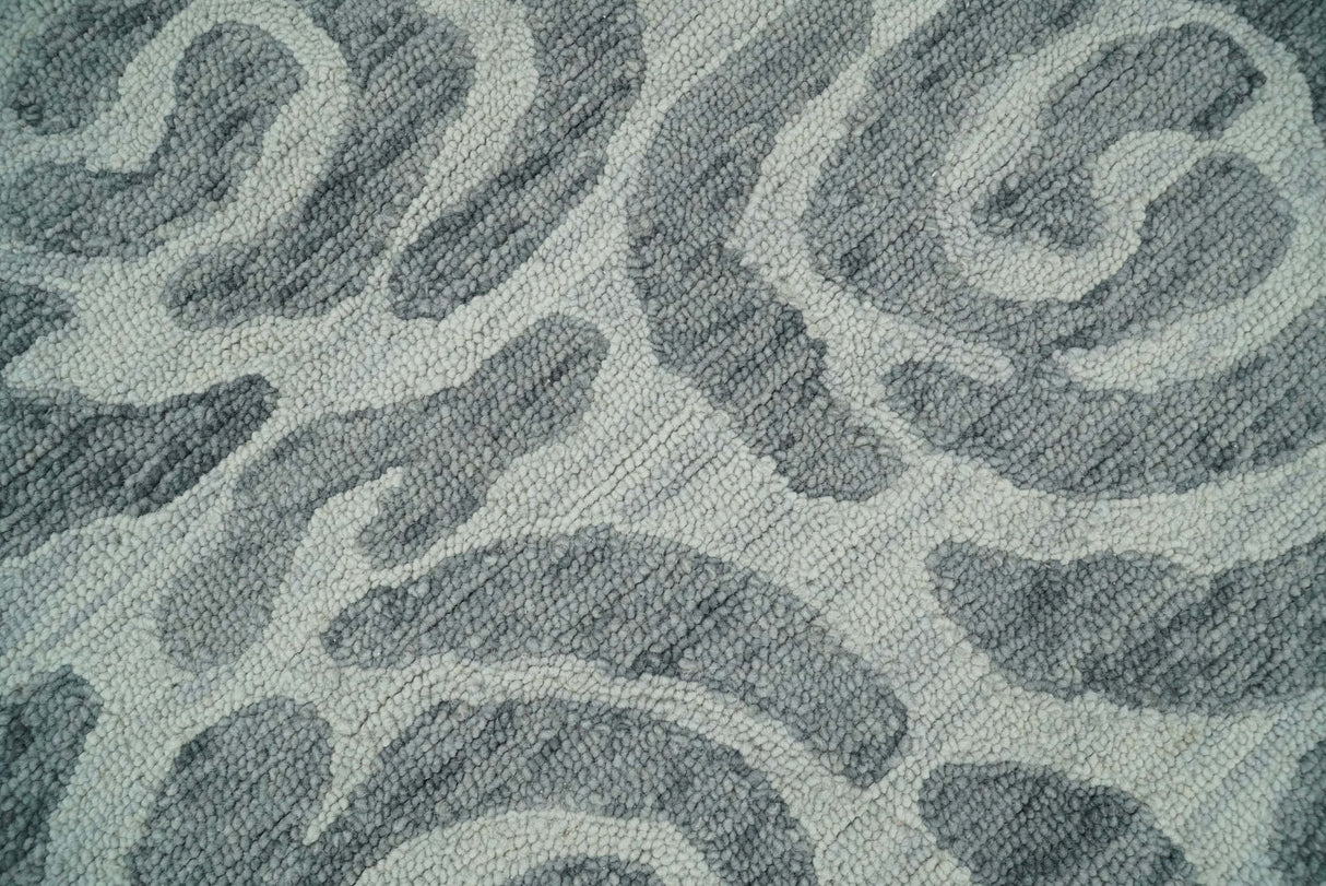 Hand Tufted Contemporary Gray and Silver Wool Area Rug