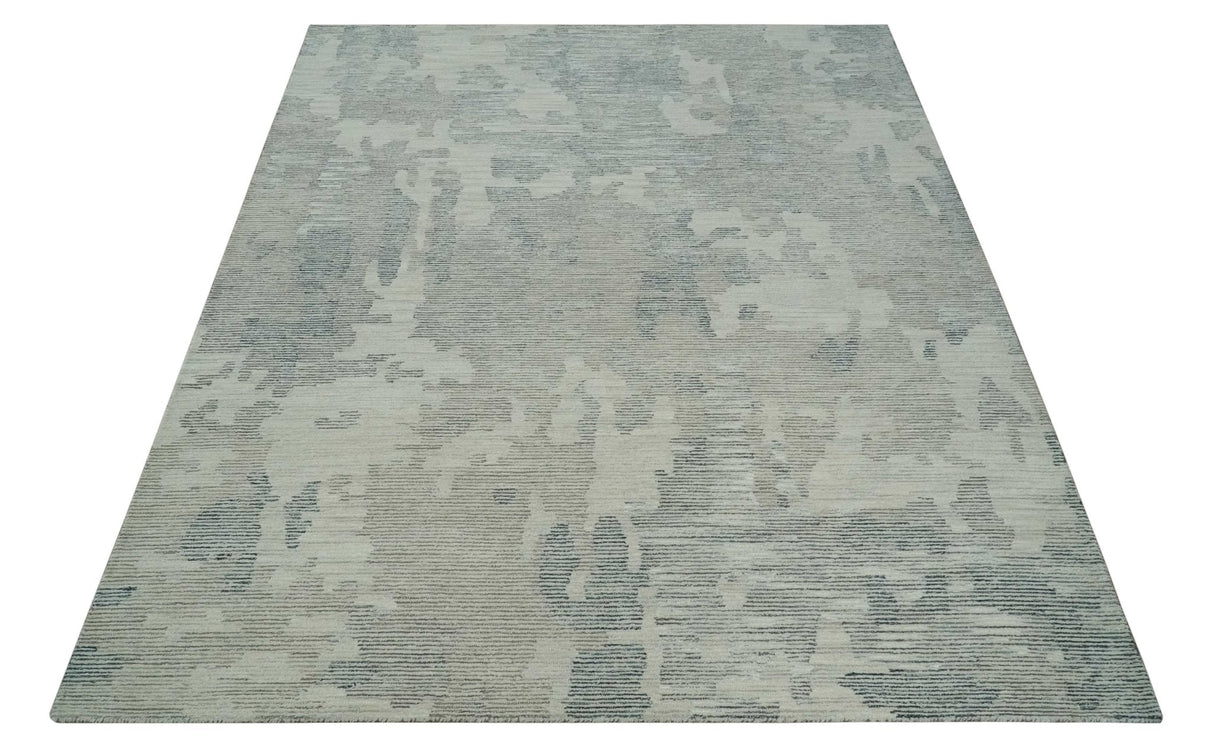 Hand Tufted Ivory, Beige and Charcoal Modern Abstract Design 8x10 Rug