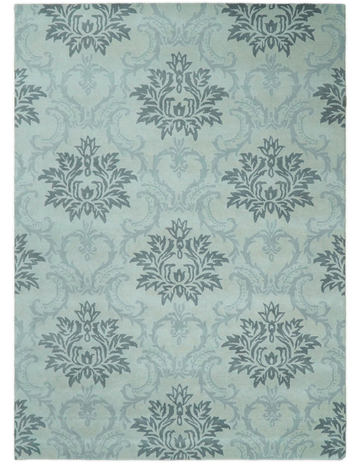 Hand Tufted Modern Ivory and Gray Wool Area rug