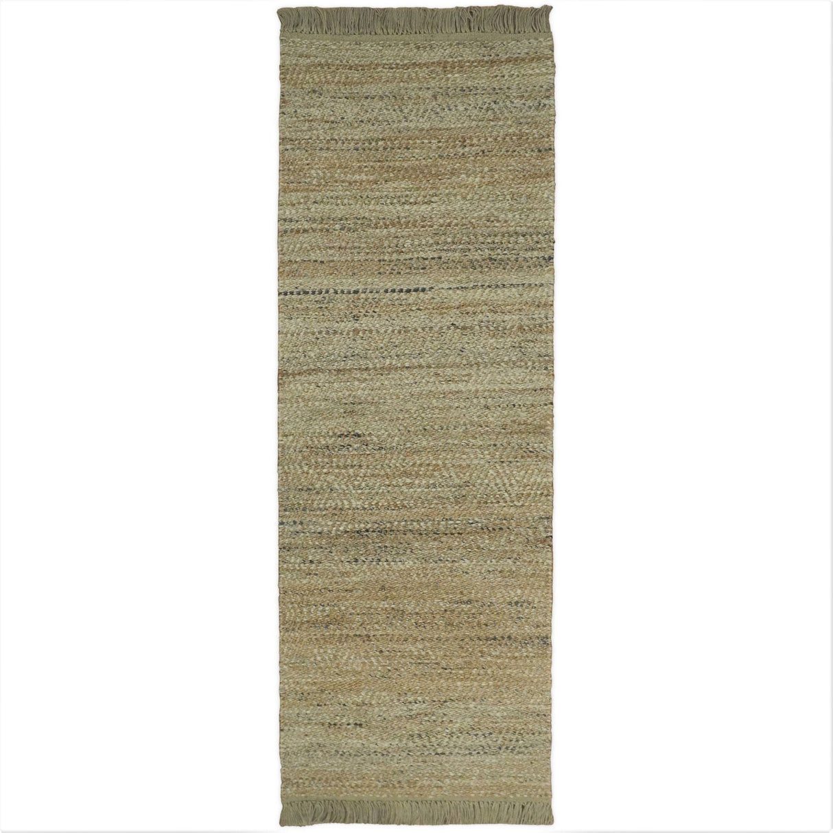 Hand Woven Brown Natural Jute and Wool Area Rug