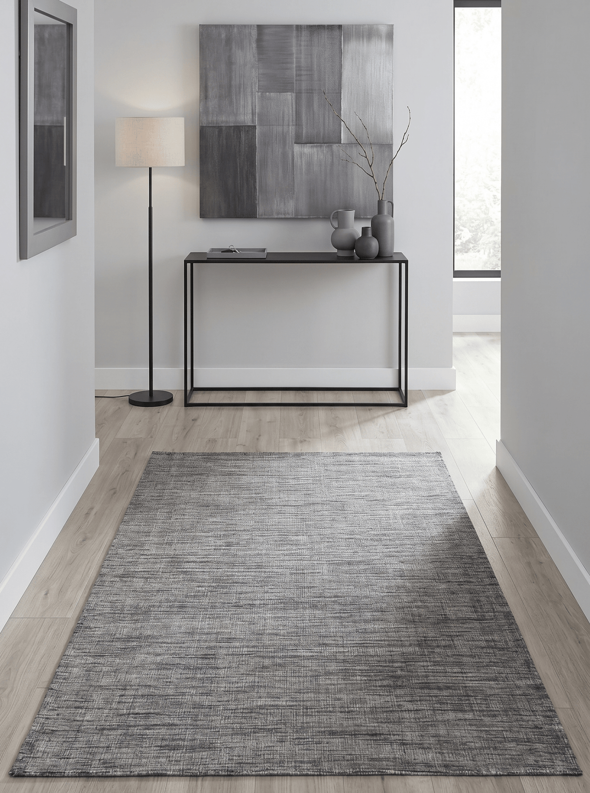 Hand Woven Gray Modern Style Wool Area Rug