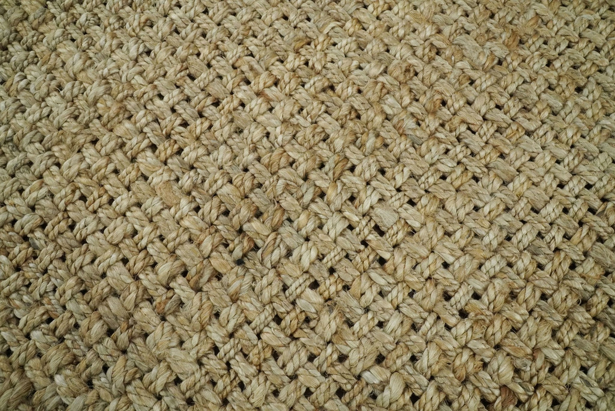 Hand Woven Natural Fiber Brown Natural Jute Rug
