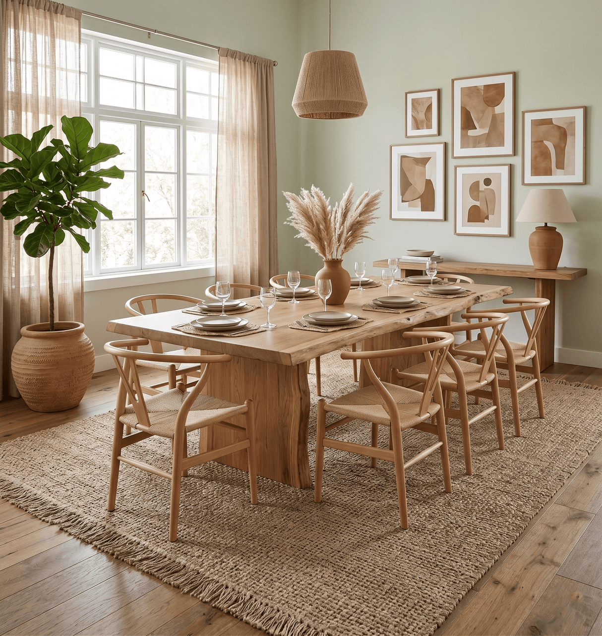 Hand Woven Natural Fiber Brown Natural Jute Rug
