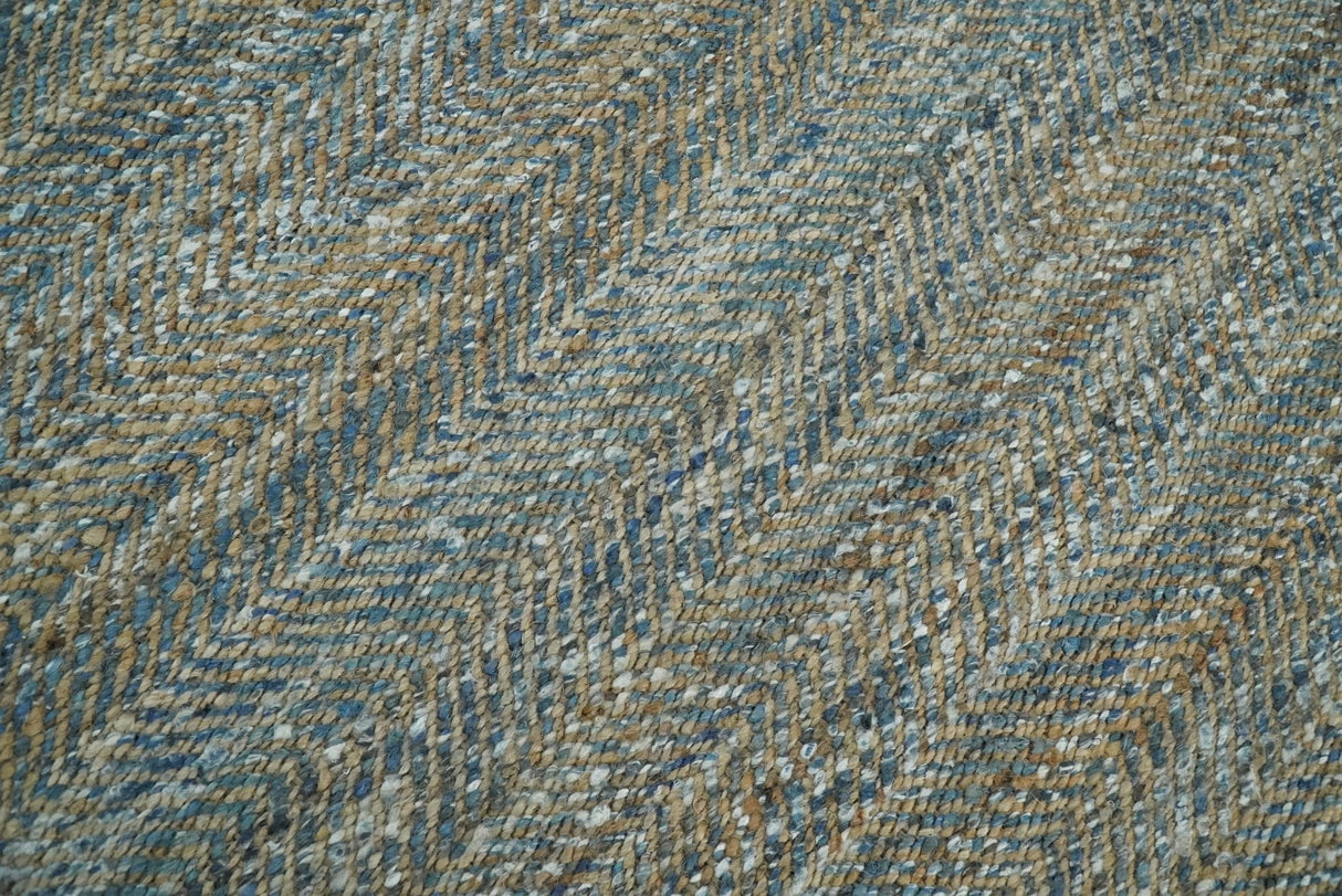 Hand Woven Natural Fiber Gray and Brown Jute and Art Silk Rug | JR9-Area Rug-Parc Decor