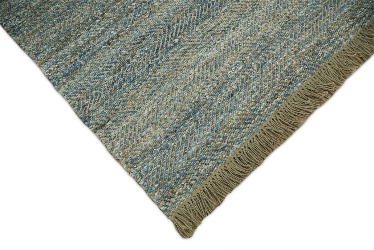 Hand Woven Natural Fiber Gray and Brown Jute and Art Silk Rug | JR9-Area Rug-Parc Decor