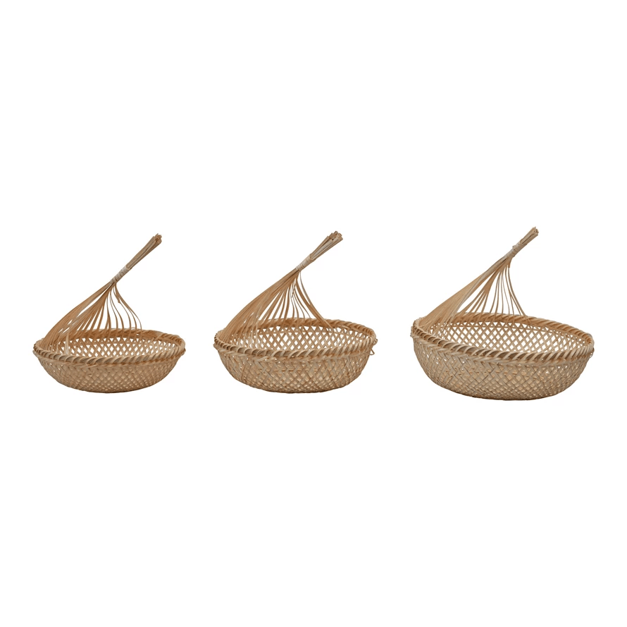 Hand-Woven Seagrass Storage Baskets, Set of 3-Baskets-Parc Decor