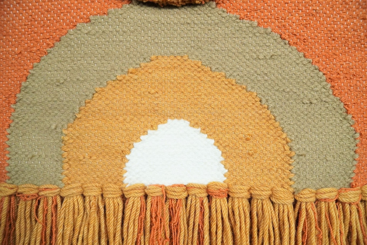 Hand Woven Wool Tapestry Terracotta Bohemian Modern Wall Hanging-Wall Hanging-Parc Decor