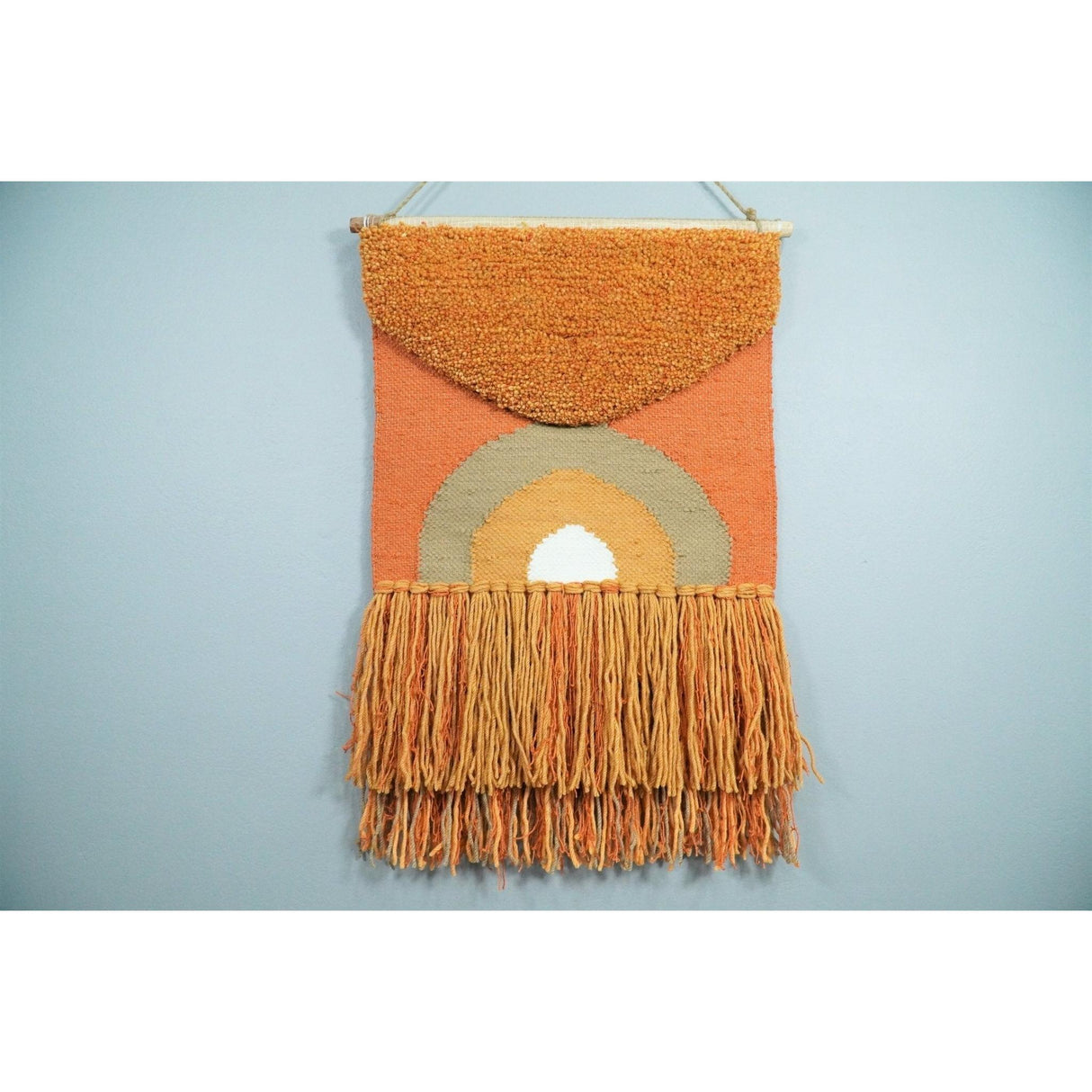 Hand Woven Wool Tapestry Terracotta Bohemian Modern Wall Hanging-Wall Hanging-Parc Decor