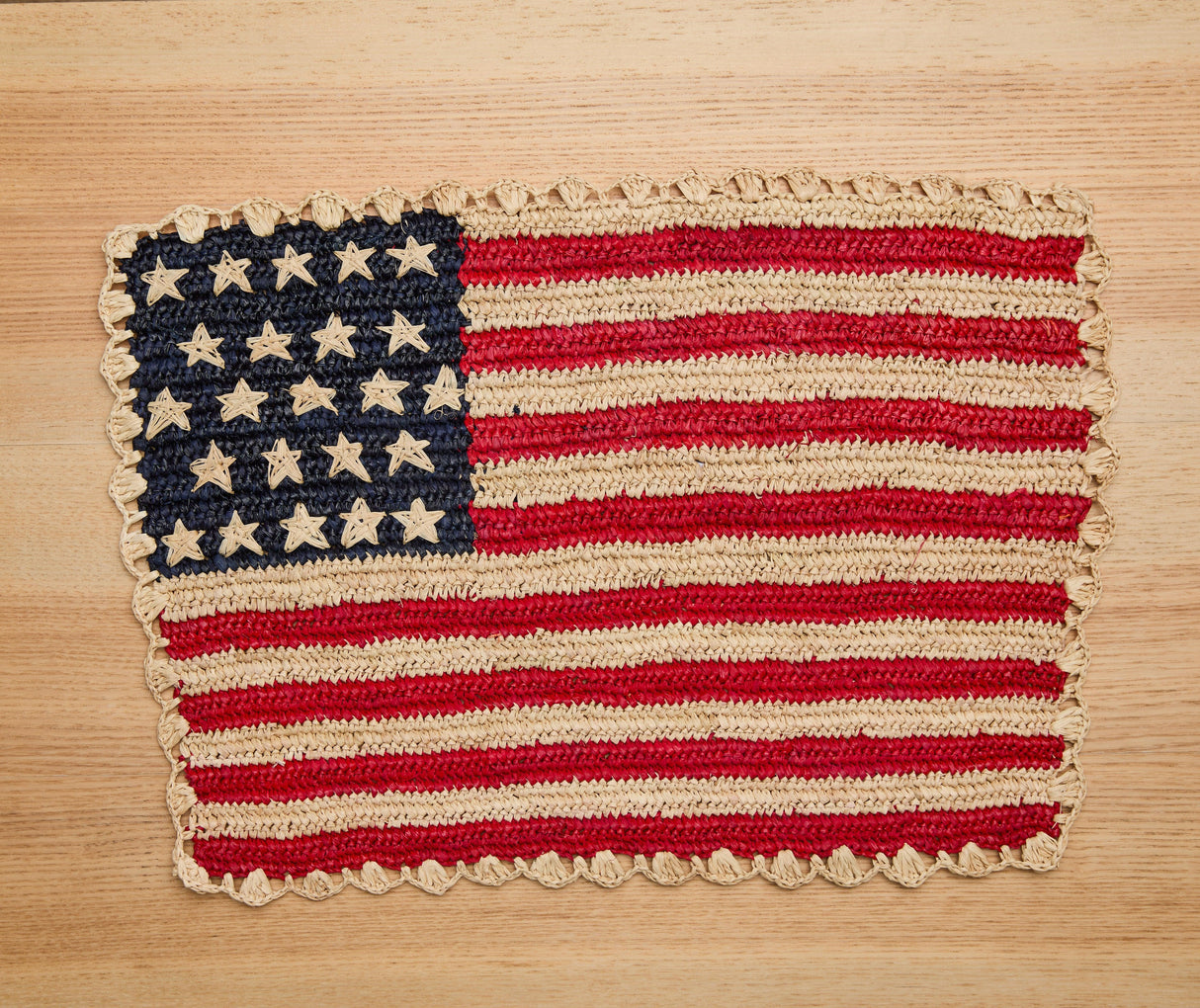 Handcrafted Scalloped Americana Placemats-American Flag Design - Payton James X Tuckernuck-tabletop-Parc Decor