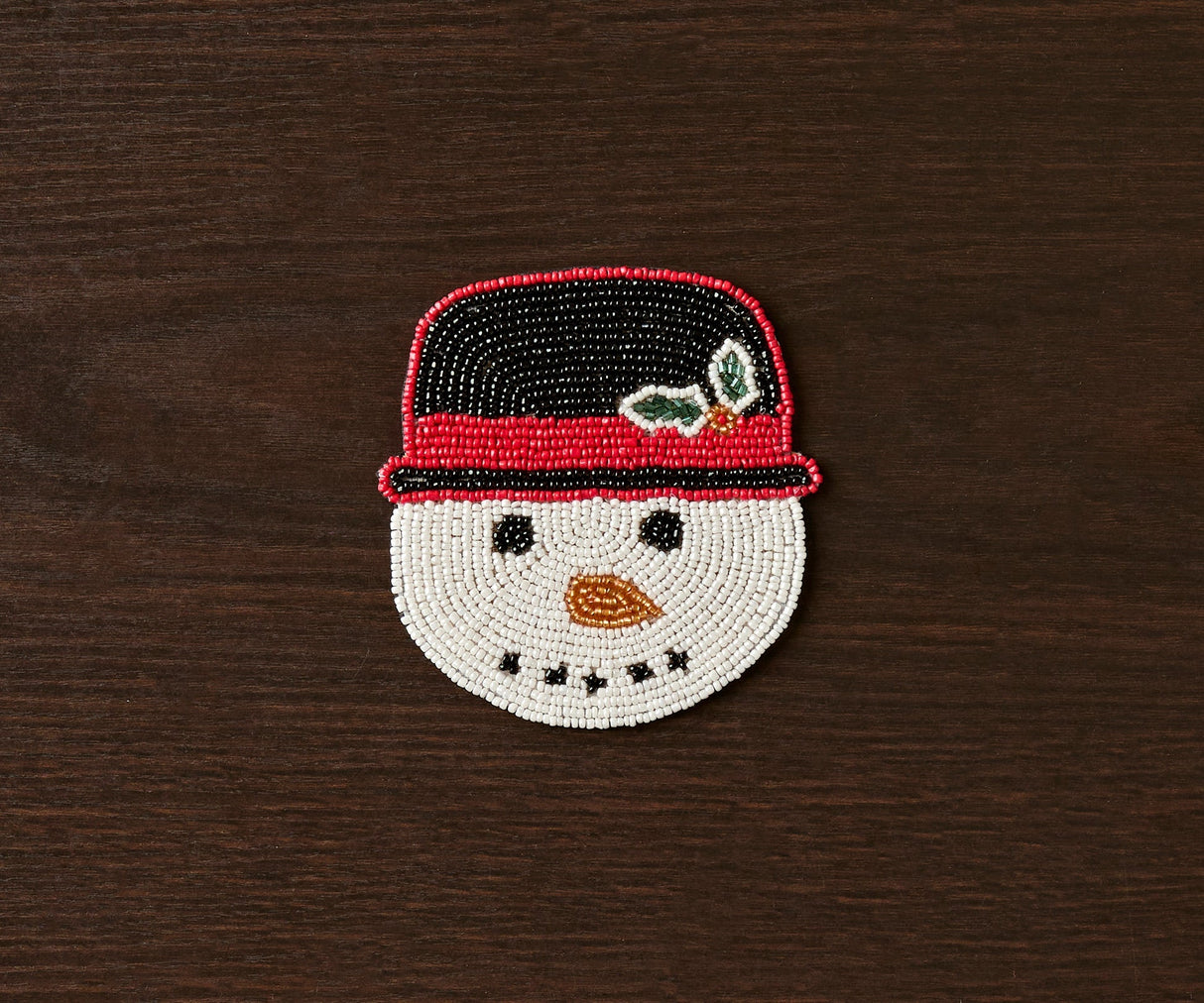 Handcrafted Snowman Beaded Coasters-Table tops-Parc Decor