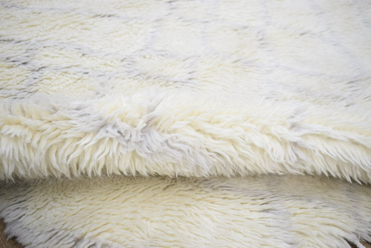Handmade 4x6 Ivory Moroccan Design Wool Area Rug