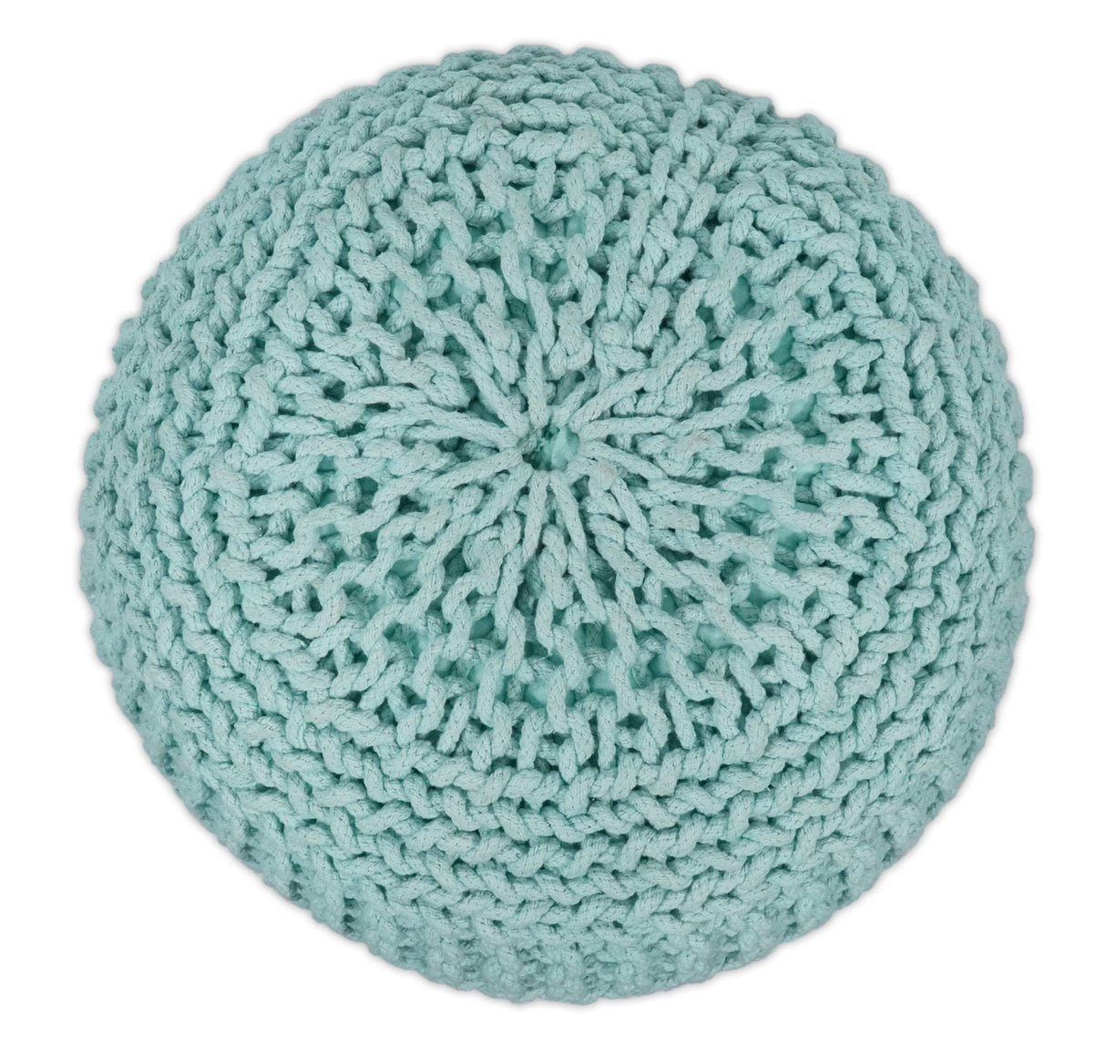 Handmade Aqua Macrame Pouf Ottoman - Footstool, Chair or Footrest | TRD113