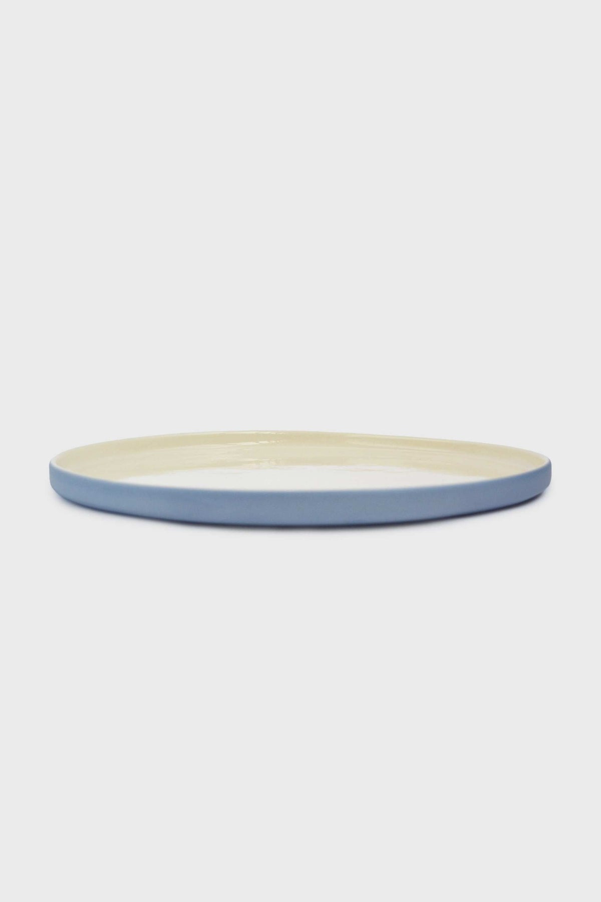 Handmade Blue Porcelain Dinner Plates. Forget-me-not/Chocolate