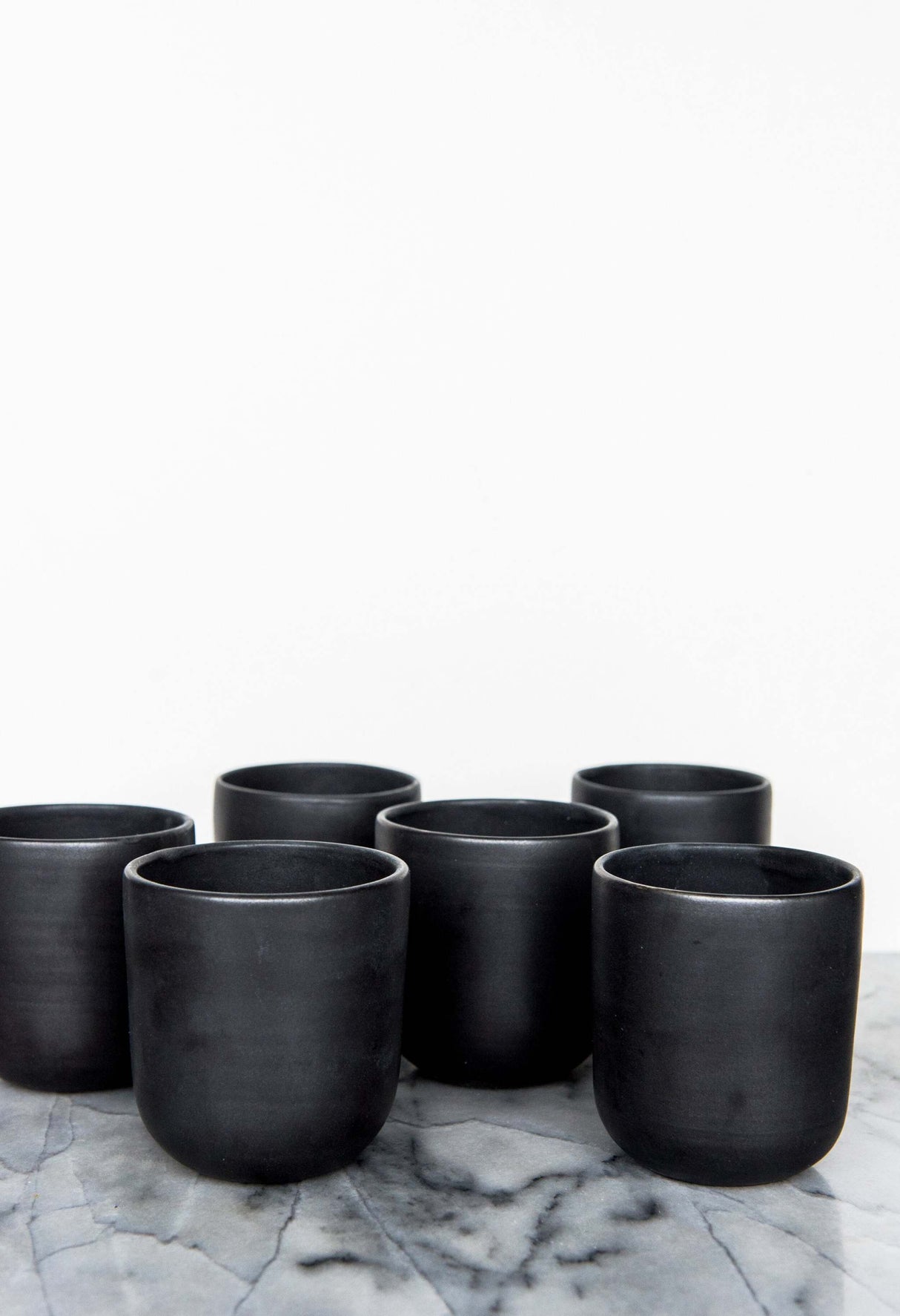 Handmade Stoneware Cup - Black Matte Cup for Coffee and Tea