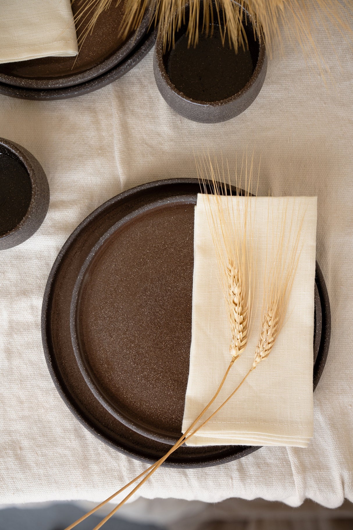 Handmade Stoneware Dinner Plates "Pumpernickel"
