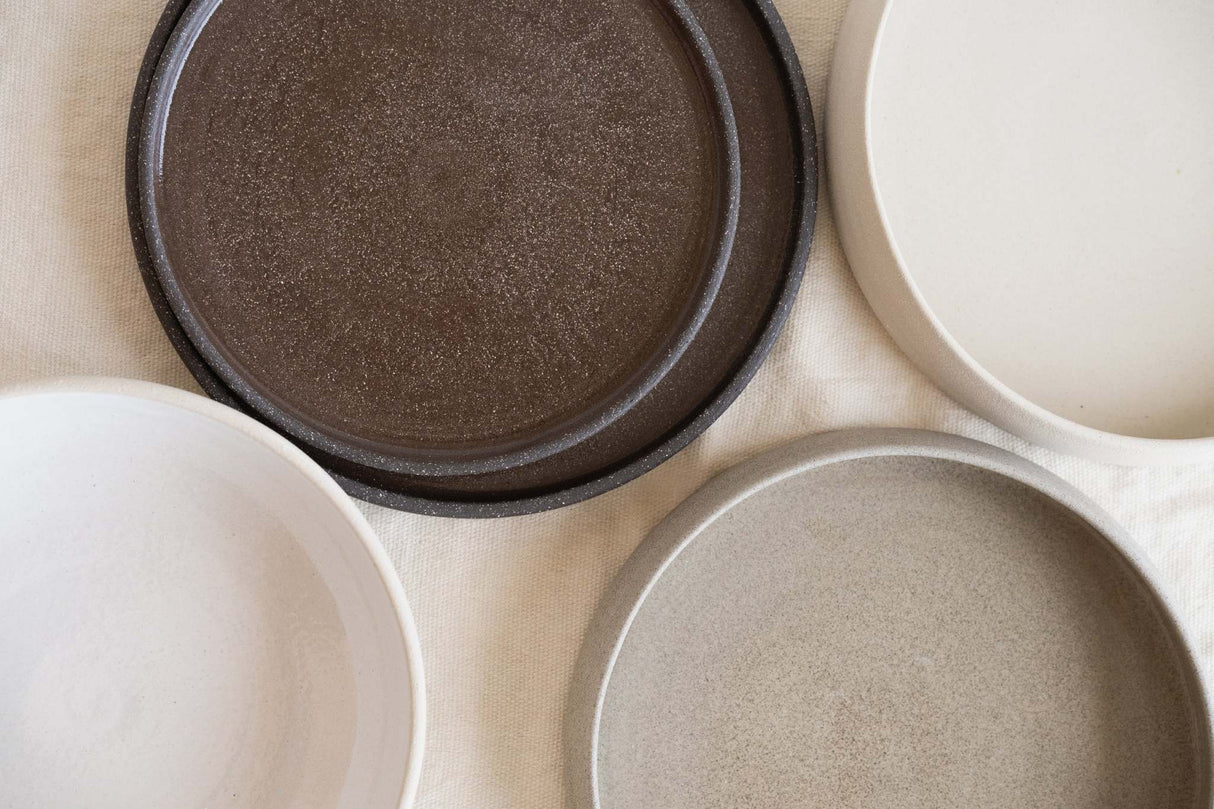 Handmade Stoneware Dinner Plates "Pumpernickel"-Parc Decor