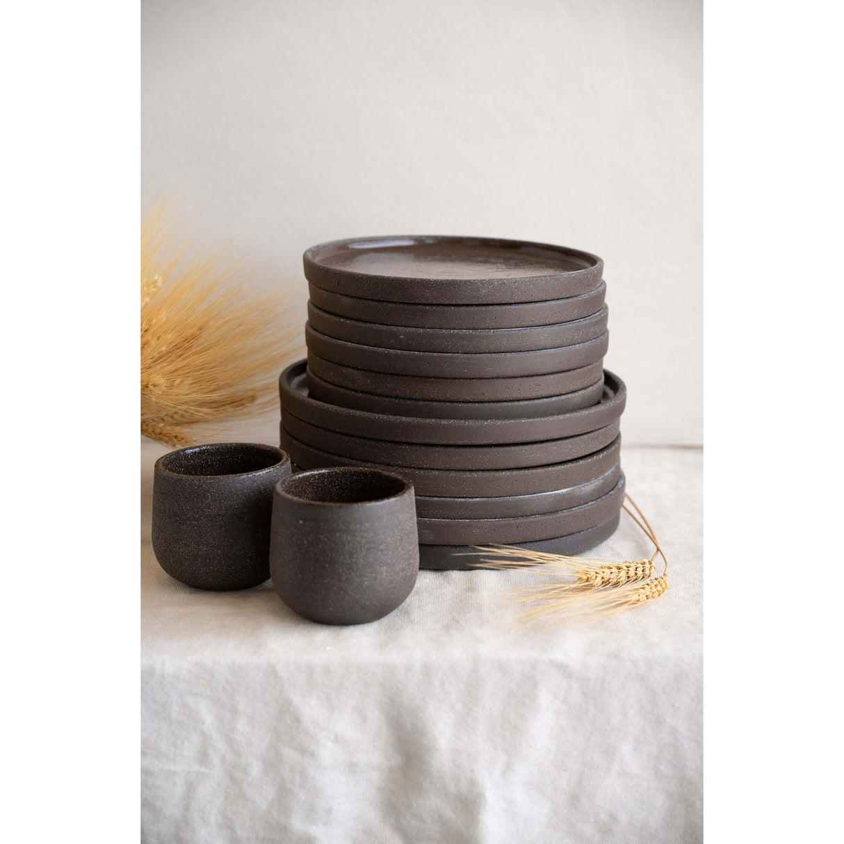 Handmade Stoneware Dinner Plates "Pumpernickel"