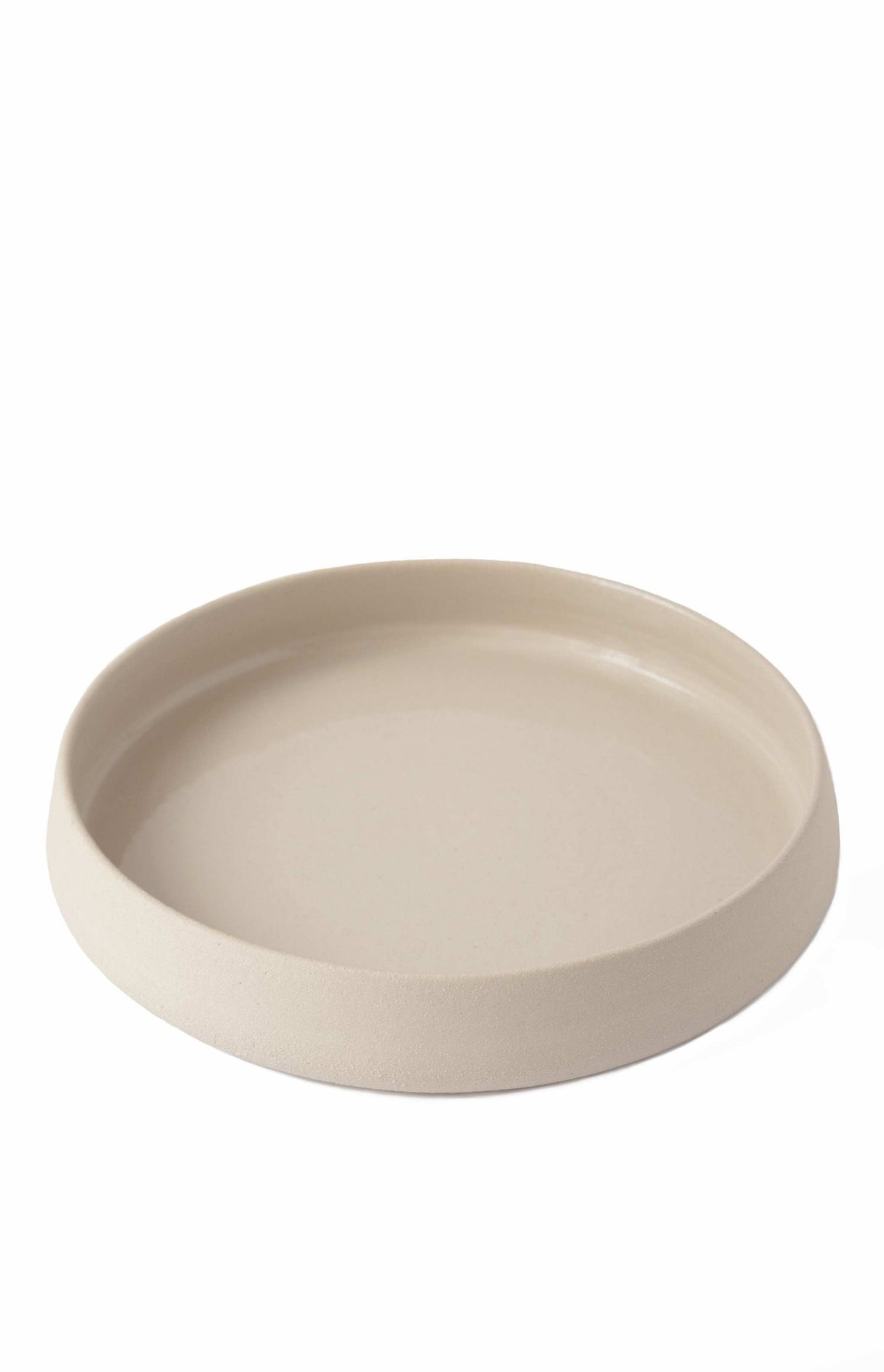 Handmade Stoneware Dinner Plates with High Sides and Transparent Glaze