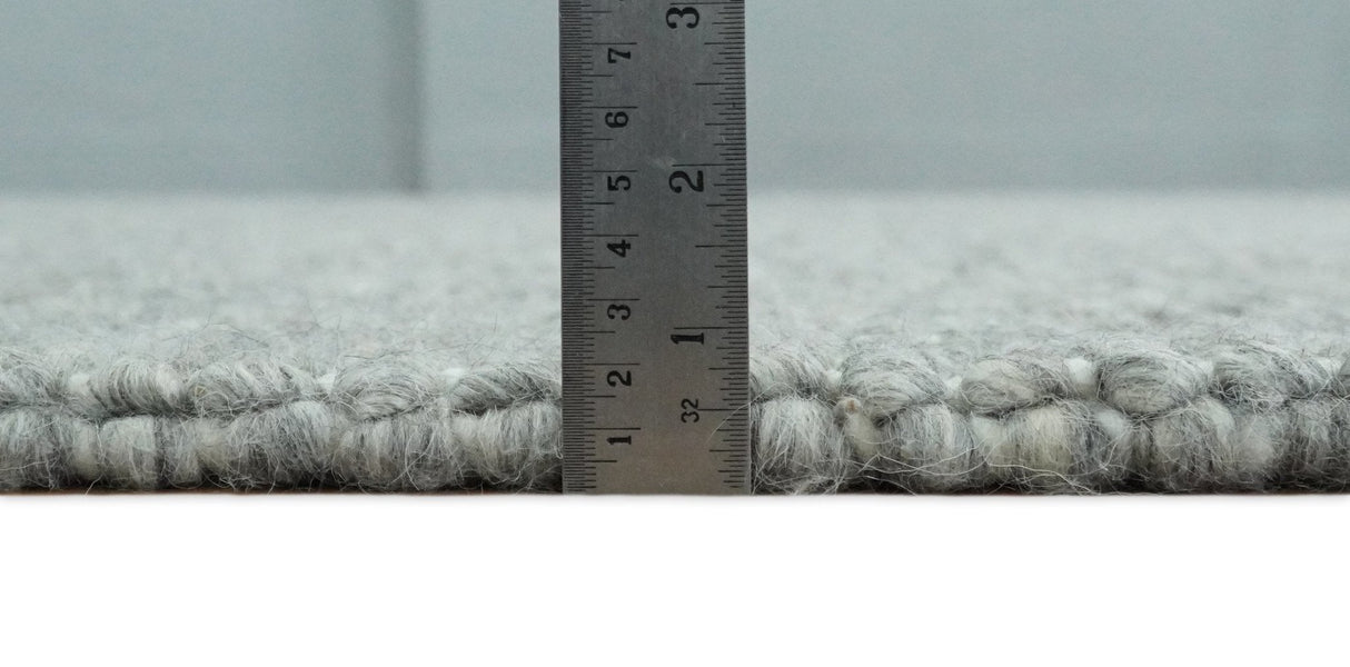 Handwoven Modern Solid Gray Wool Area Rug