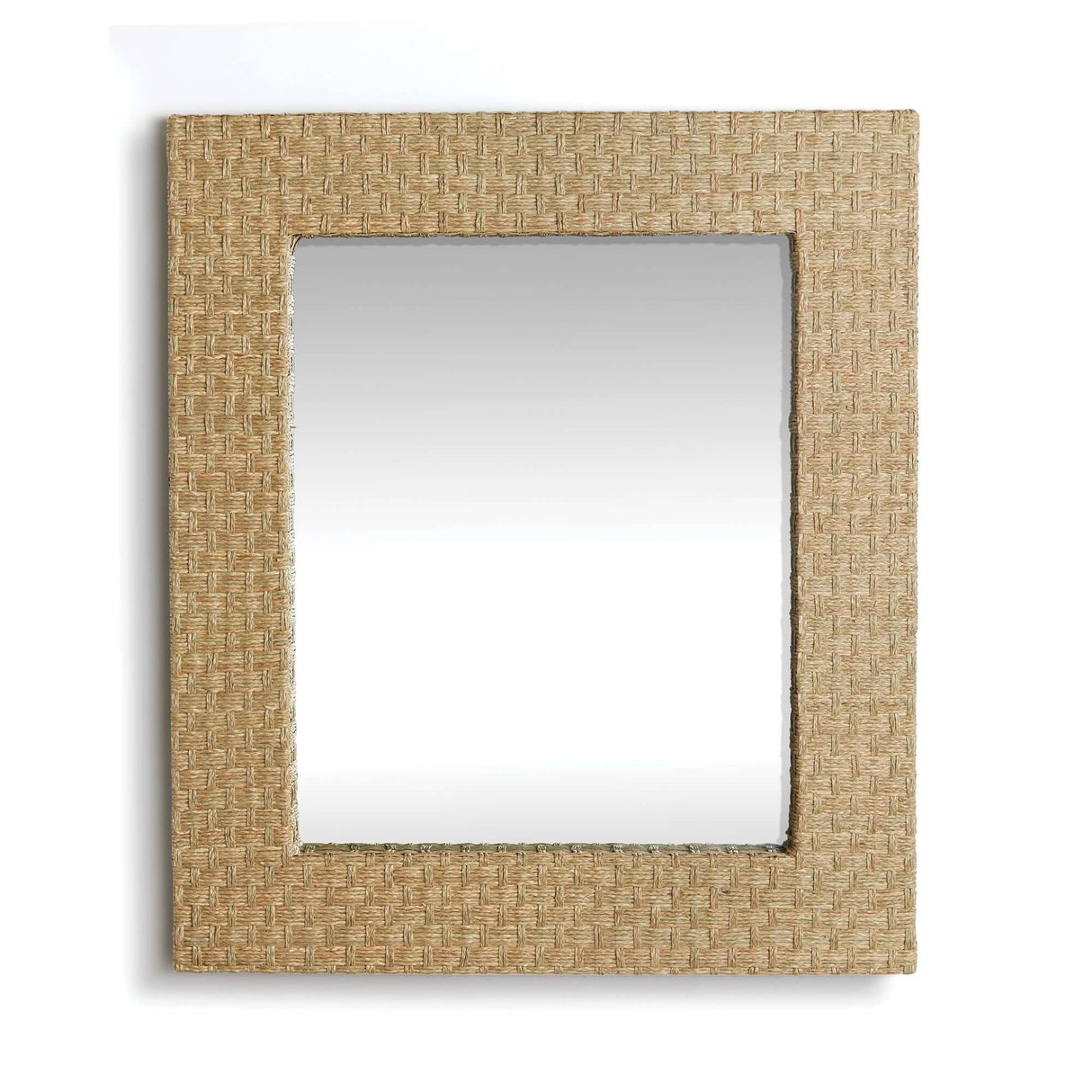 Handwoven Rectangle Water Grass Wall Mirror-Wall Mirror-Parc Decor
