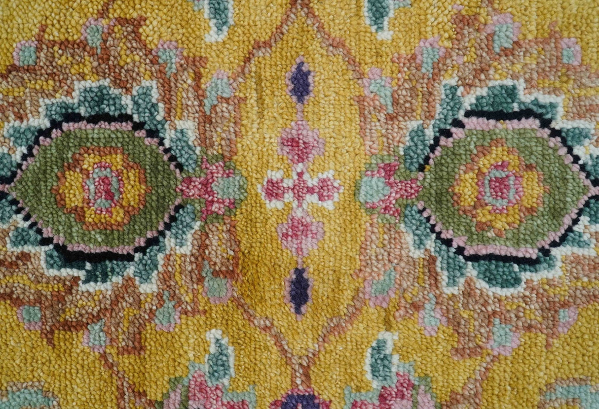Hanoi Oriental Design Mustard Hand Knotted Wool Area Rug
