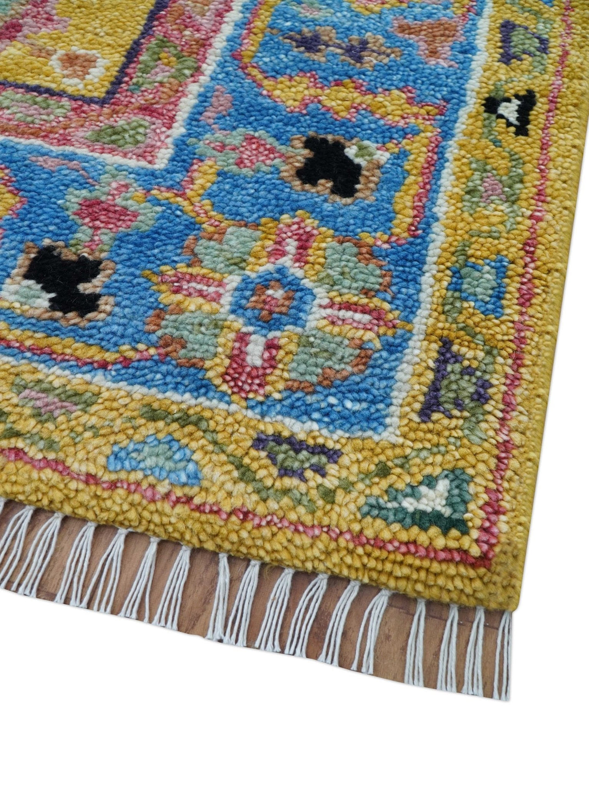 Hanoi Oriental Design Mustard Hand Knotted Wool Area Rug