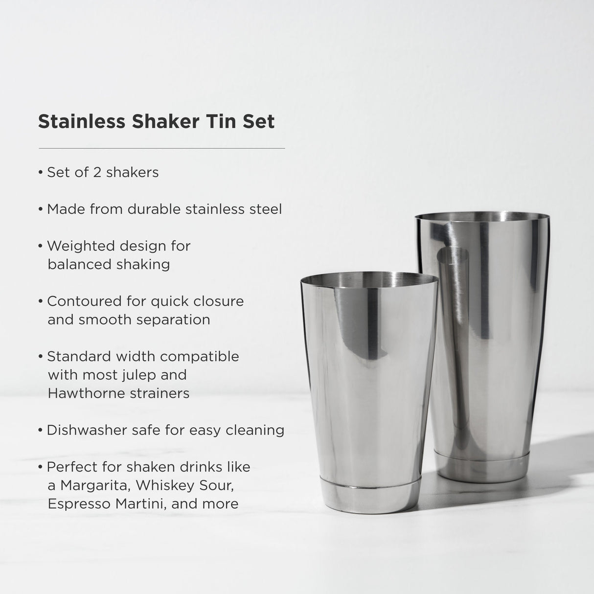 Harrison Stainless Steel Boston Shaker Tin Set