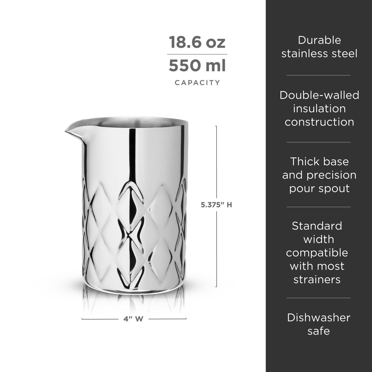 Harrison Stainless Steel Double-Walled Mixing Glass