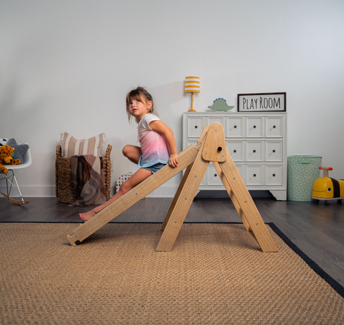 Hazel | Foldable Pikler Triangle with Slide & Rocker