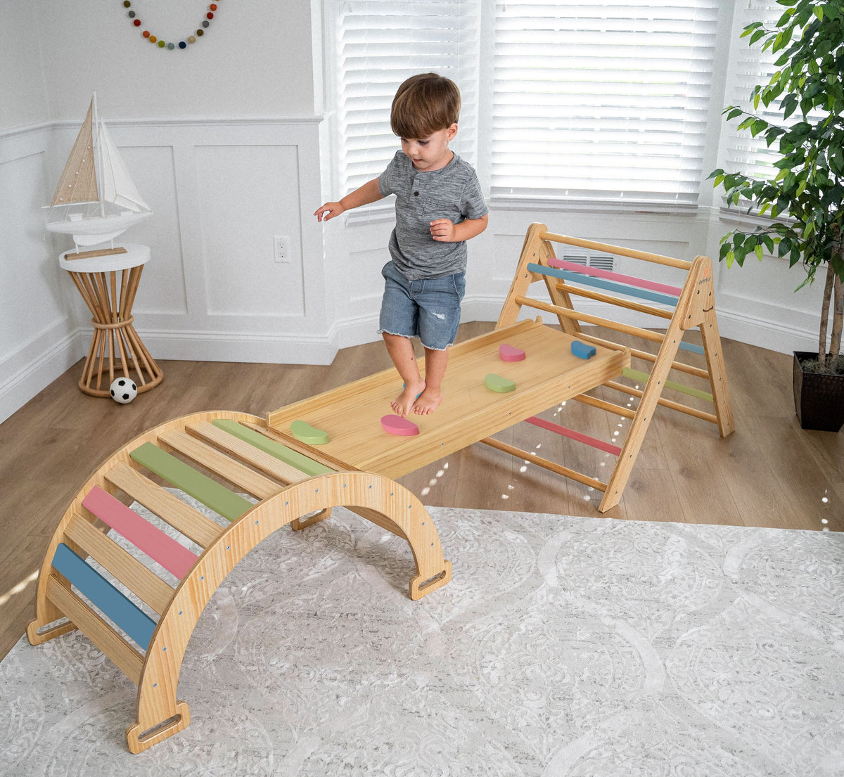 Hazel | Foldable Pikler Triangle with Slide & Rocker