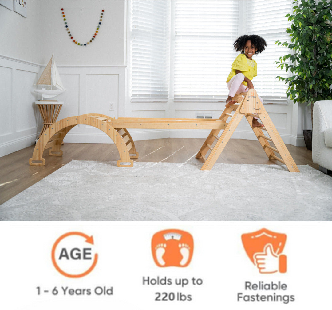 Hazel | Foldable Pikler Triangle with Slide & Rocker