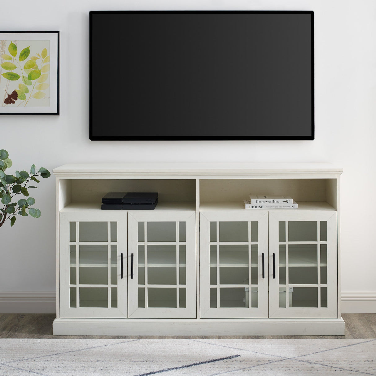 Hazel Glass 4 Door TV Stand-Entertainment-Parc Decor
