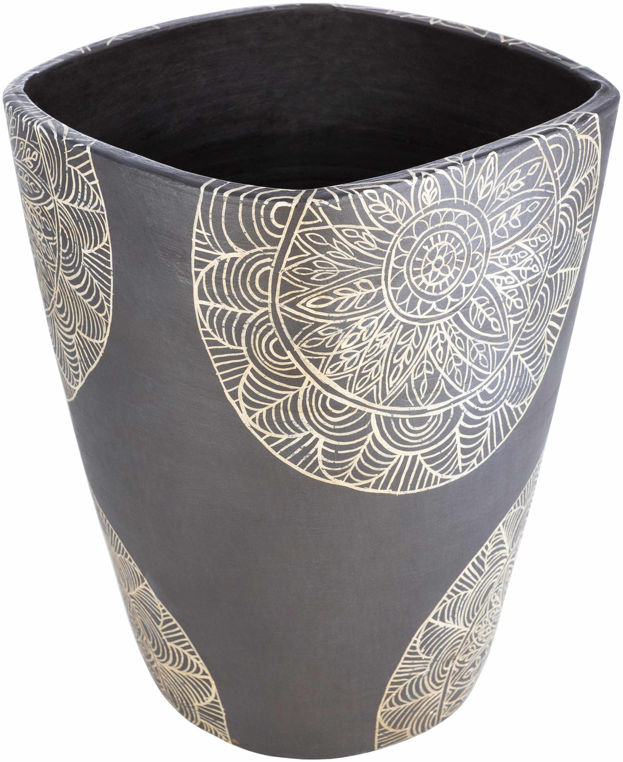 Hearst Terracotta Geometric Black Planter-Decor-Parc Decor