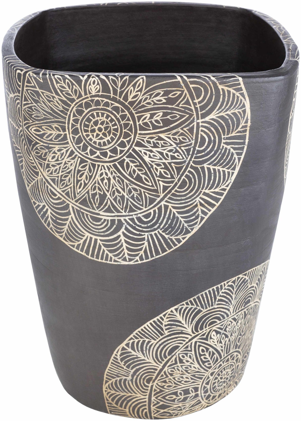 Hearst Terracotta Geometric Black Planter-Decor-Parc Decor
