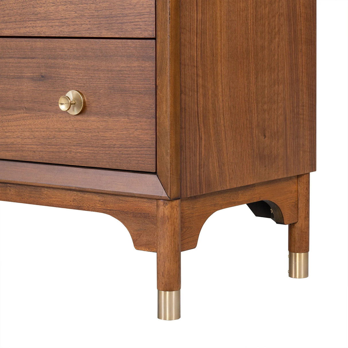 Hepburne Mid Century Walnut 1-Drawer 26 in. Nightstand with Touch Light-床头柜-Parc Decor