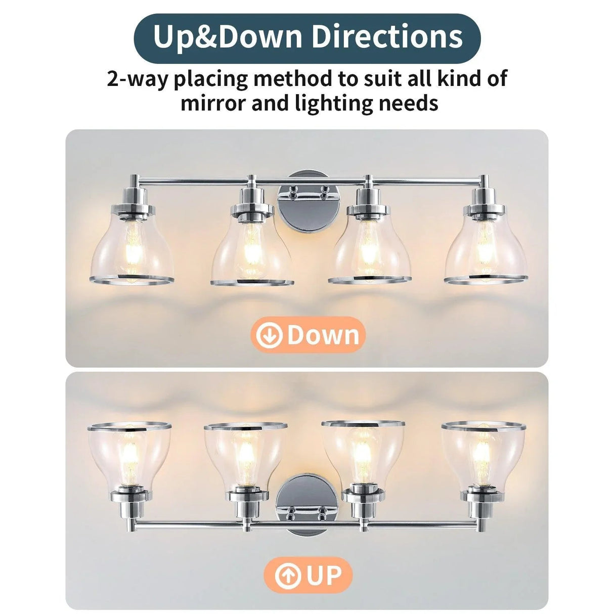 Hermosa Modern 4-Light Bathroom Vanity Light