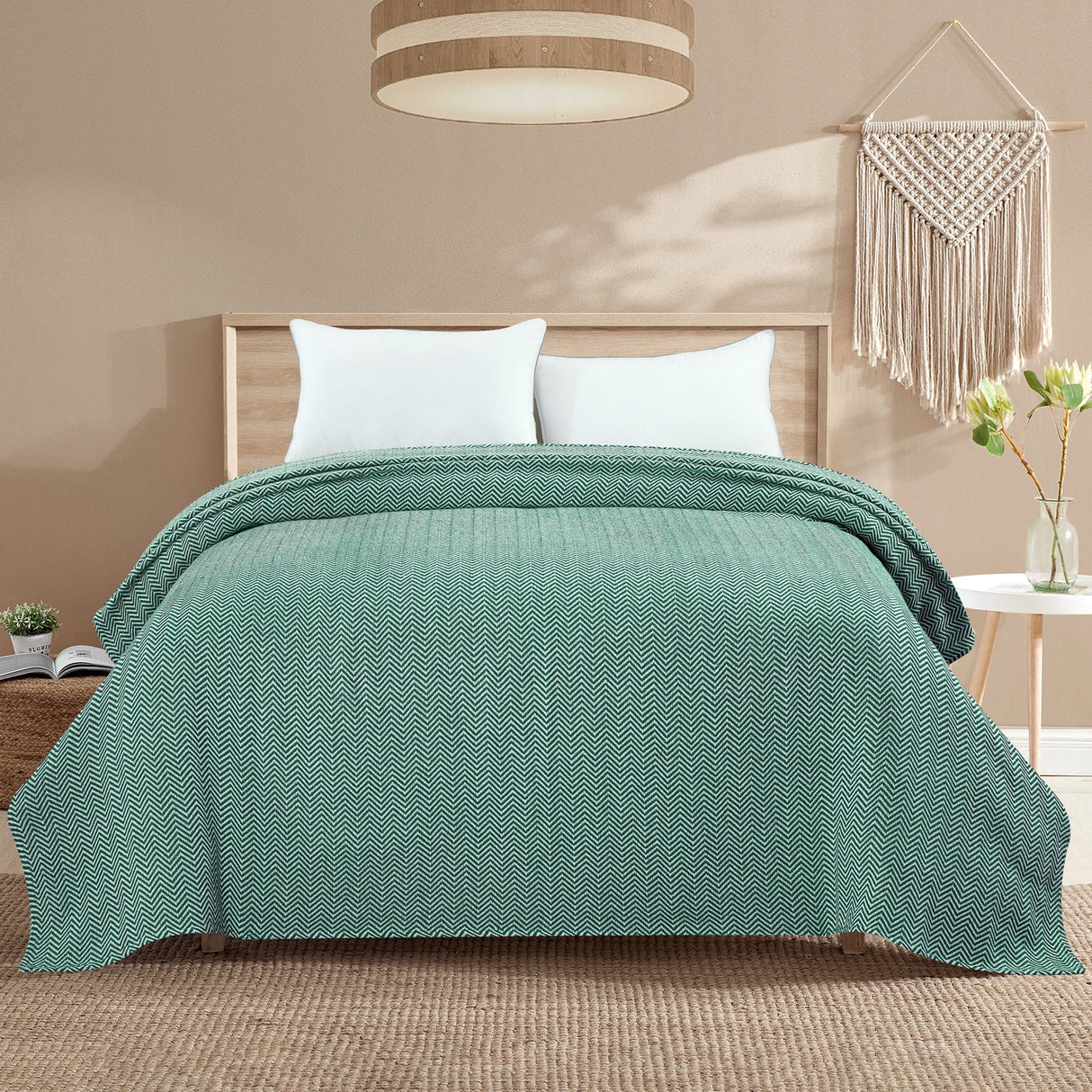 Herringbone Cotton Blanket-Blanket-Parc Decor