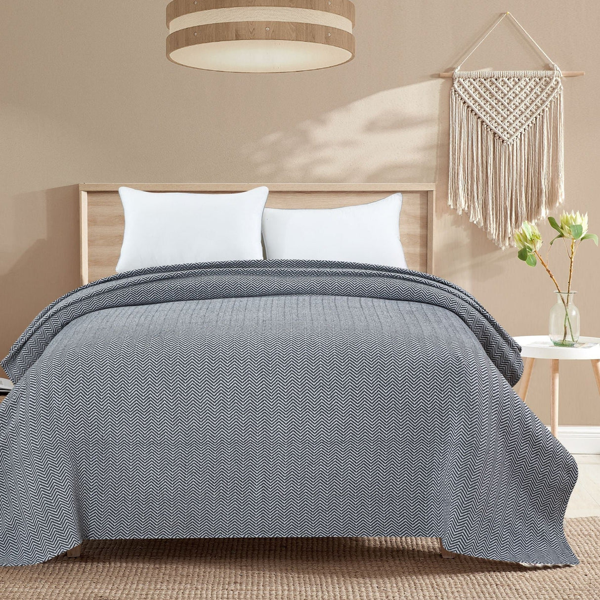 Herringbone Cotton Blanket-Blanket-Parc Decor