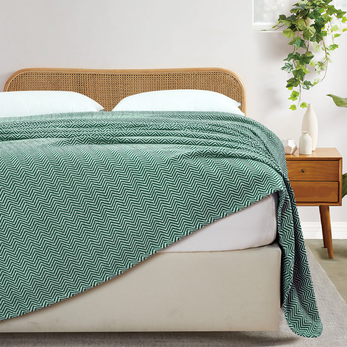 Herringbone Cotton Blanket-Blanket-Parc Decor