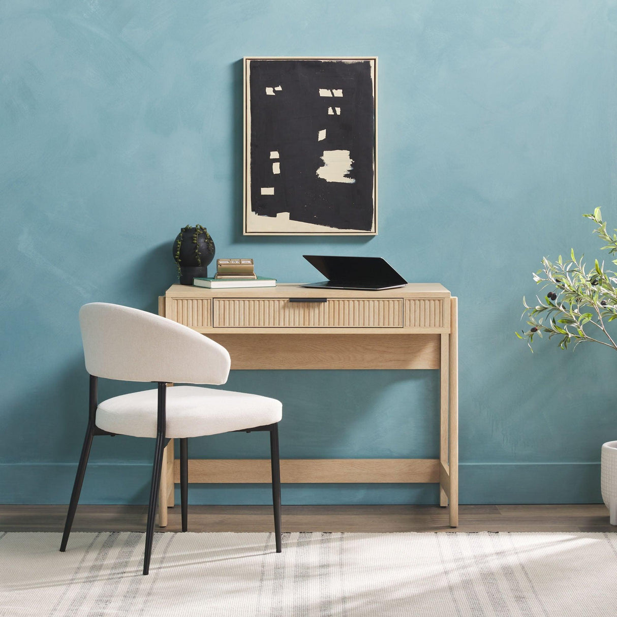 Holmes Modern Scandinavian Reeded Writing Standing Desk