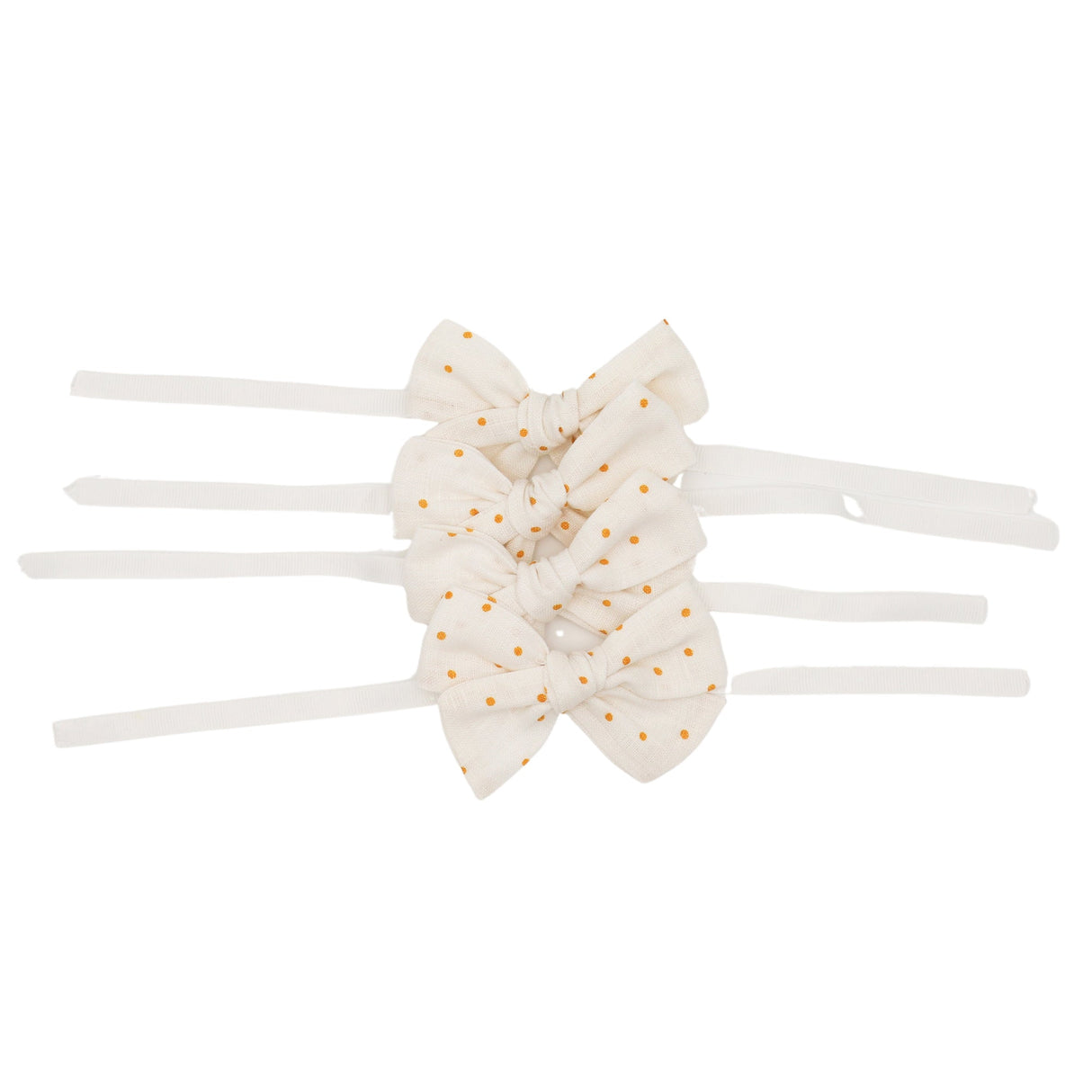 Honeyed Polkadot Linen Napkin Bow Tie - Set of 6-Napkin Holder-Parc Decor