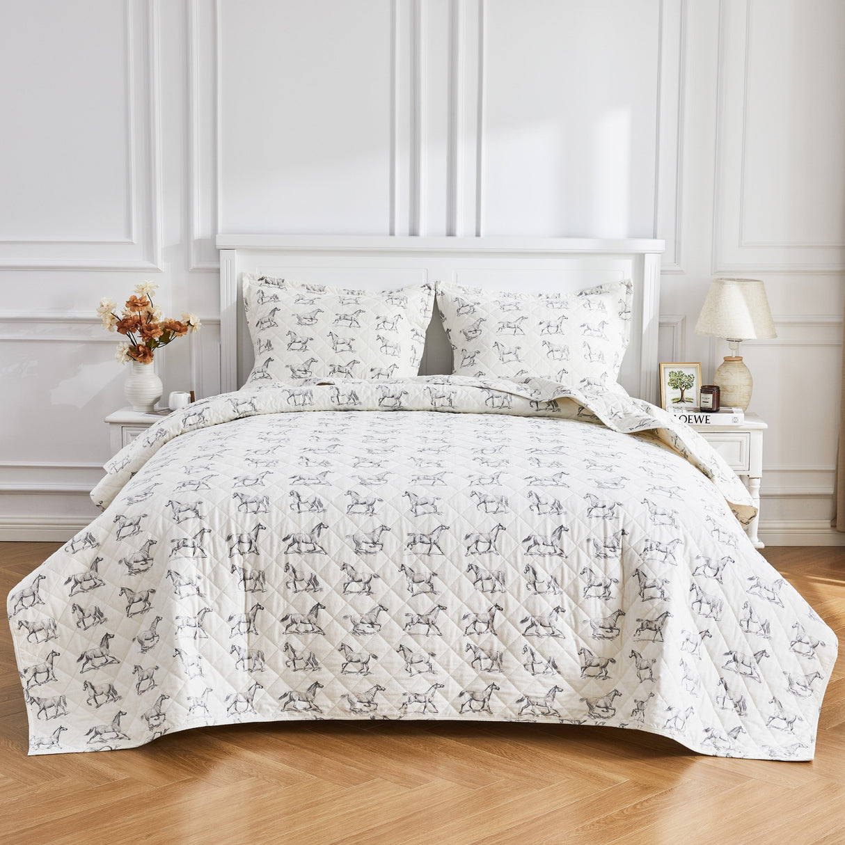 Horses Cotton Flannel Quilt Set-Quilt-Parc Decor