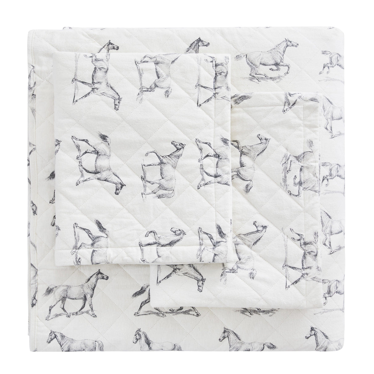 Horses Cotton Flannel Quilt Set-Quilt-Parc Decor